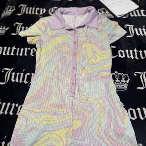 Pastel Swirl Button Romper